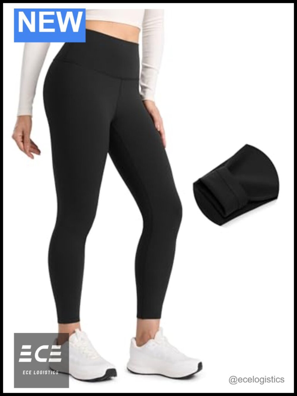 Fleece Lined Leggings High Rise 25'' Seamless Waistband Yoga Casual